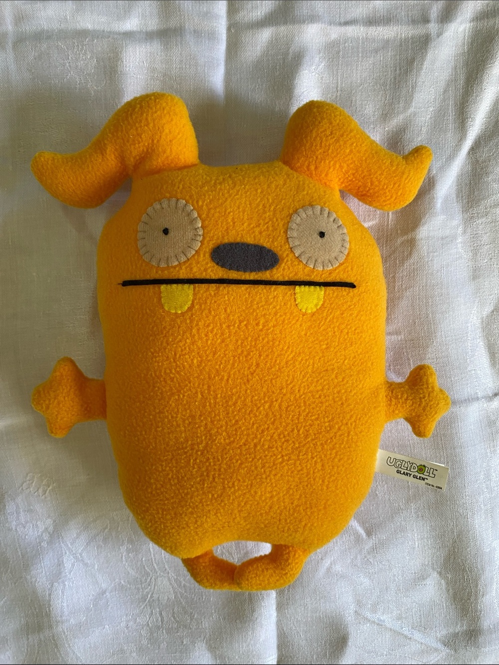 2011 Uglydoll Glary Glen Yellow Plush Monster Toy  10 1/2”